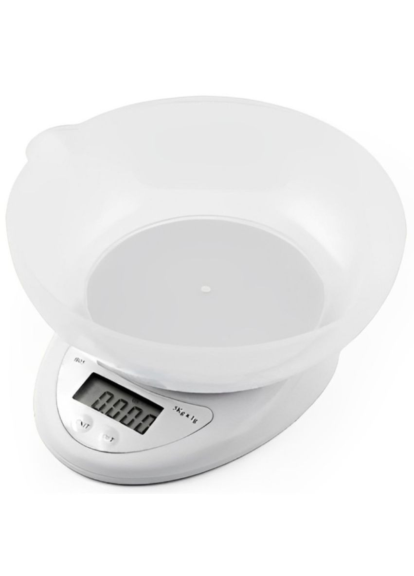 Весы кухонные электронные Kitchen B05-5 с чашей и экраном 1 г до 5 кг Белый No Brand (364274401)