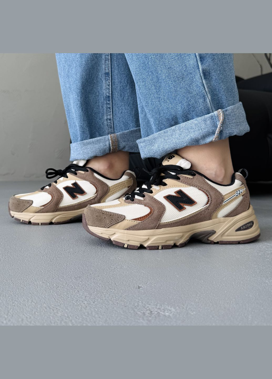 Коричневі Осінні кросівки чоловічі і жіночі new balance 530 brown white | нью баланс 530 коричневі No Brand