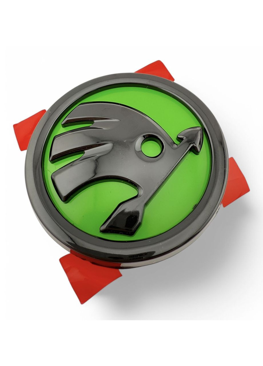 Эмблема значок логотип на капот, багажник Шкода 80мм, зеленый Skoda (354698417)