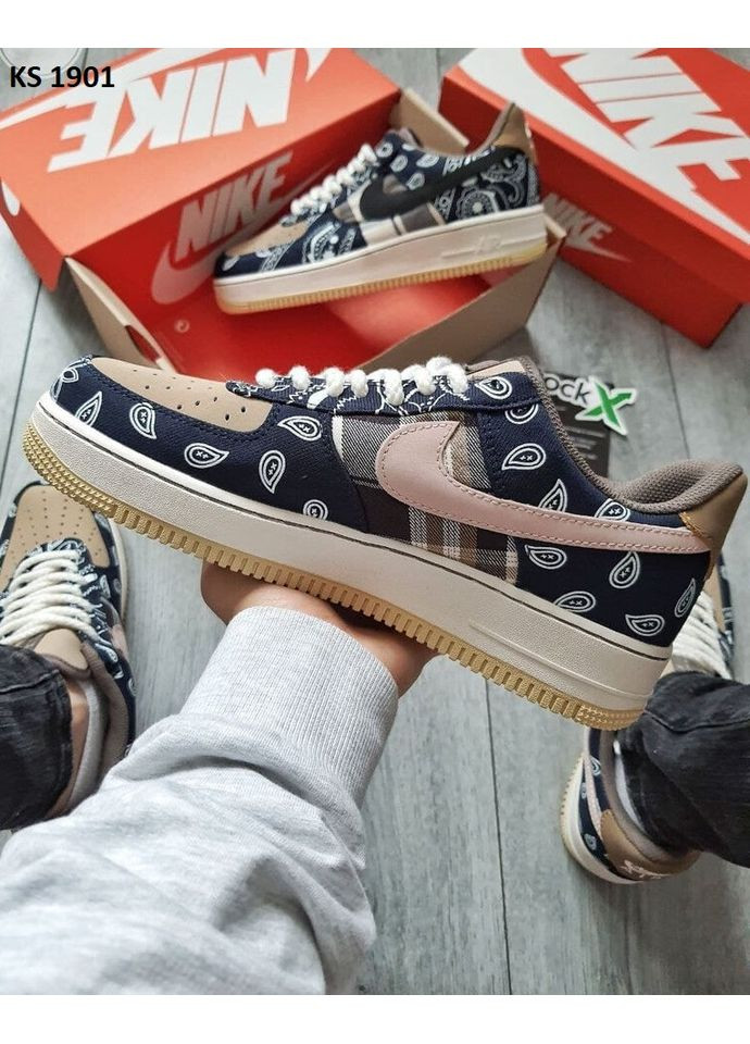 КРОСІВКИ ЖІНОЧІ NIKE TRAVIS SCOTT X AIR FORCE LOW CACTUS JACK НАЙК ТРЕВІС СКОТ No Brand комбіновані демісезони (368885759)