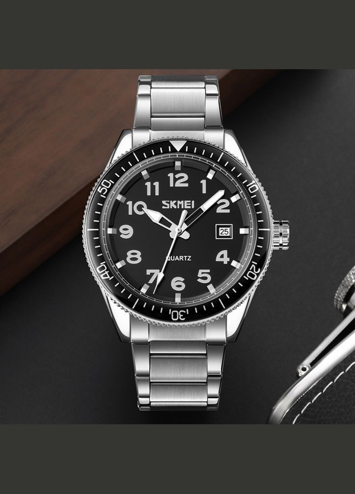 9232SSIBK Silver/Black-steel strap кварцевый сasual, классический Skmei (323886465)