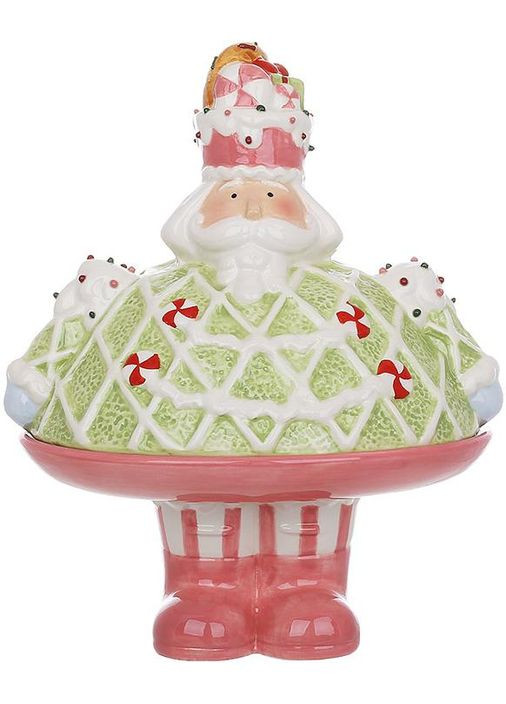 Керамическая конфетница с крышкой Пряничная Сказка для сладостей декорированная глазурью BonaDi (368980289)