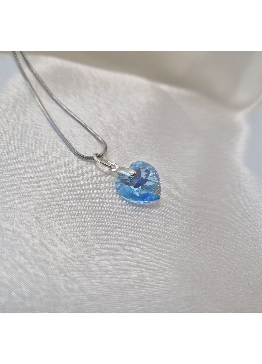 Срібна підвіска Серце с Каменем Сваровськи Срібло 925 проби 36228-14 1.90г No Brand (350199155)