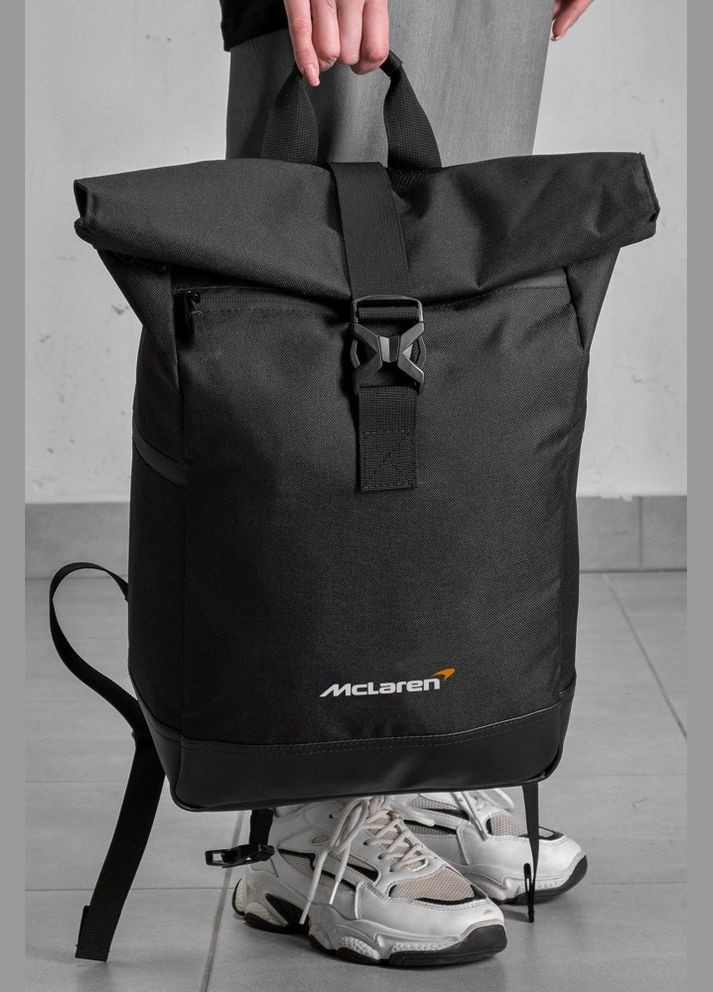 Повсякденний рюкзак Роллтоп шкільний з принтом McLaren Black Without (347584692)