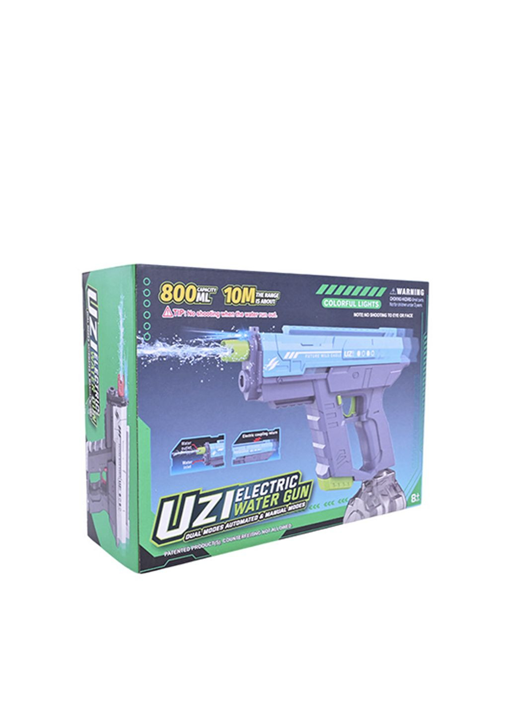 Водний пістолет на акумуляторній батареї колір різнокольоровий CB-00278734 No Brand (333299008)