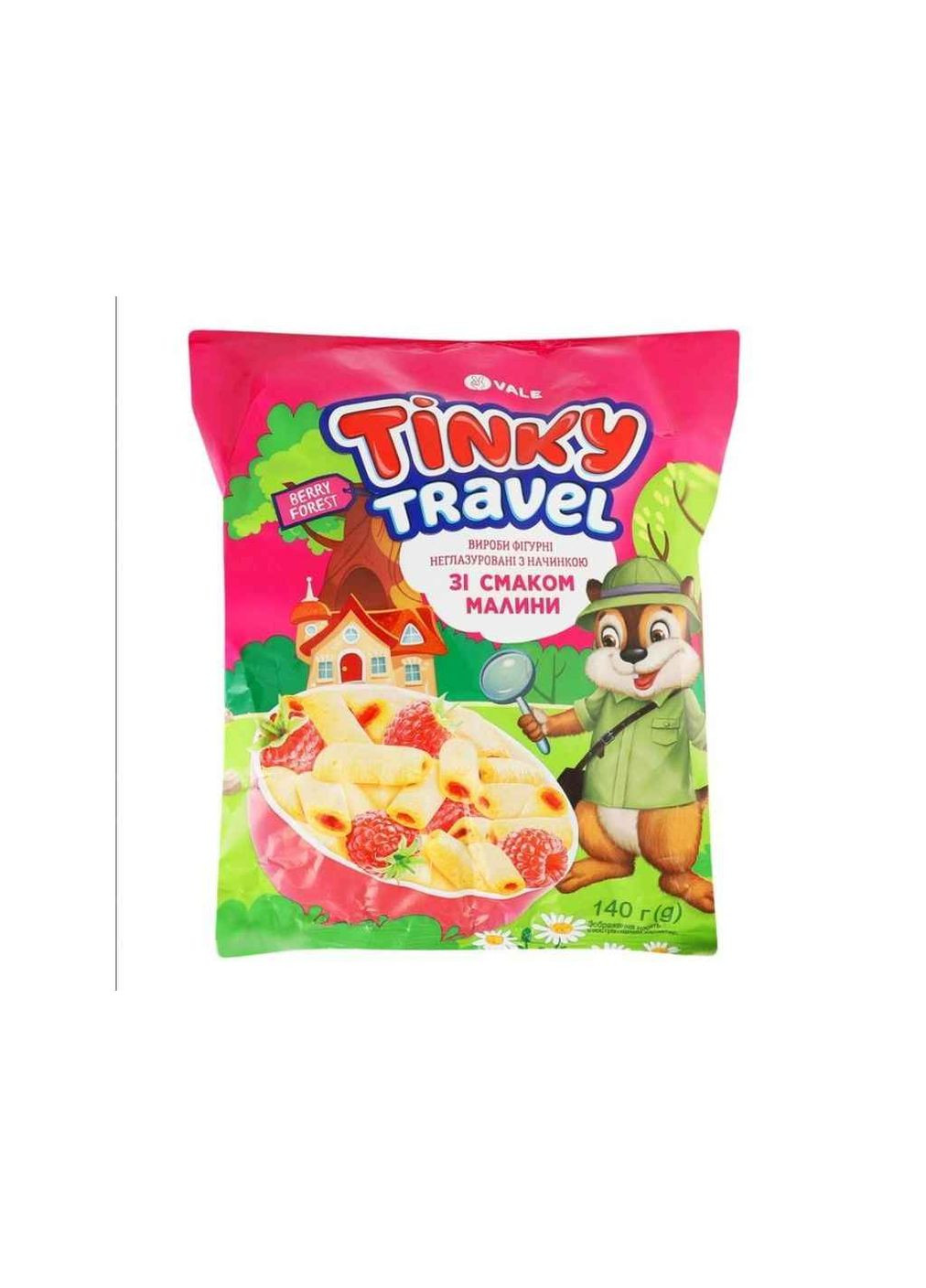 Кукурудзяні вироби палички неглазуровані з начинкою зі смаком малини 140г Vale (362714837)