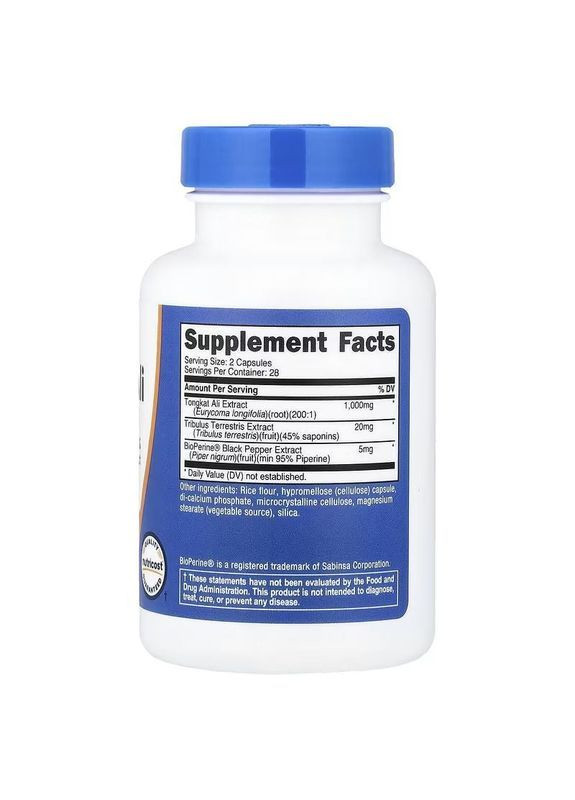 Тонгкат Алі Tongkat Ali, 56 Capsules Nutricost (370169293)