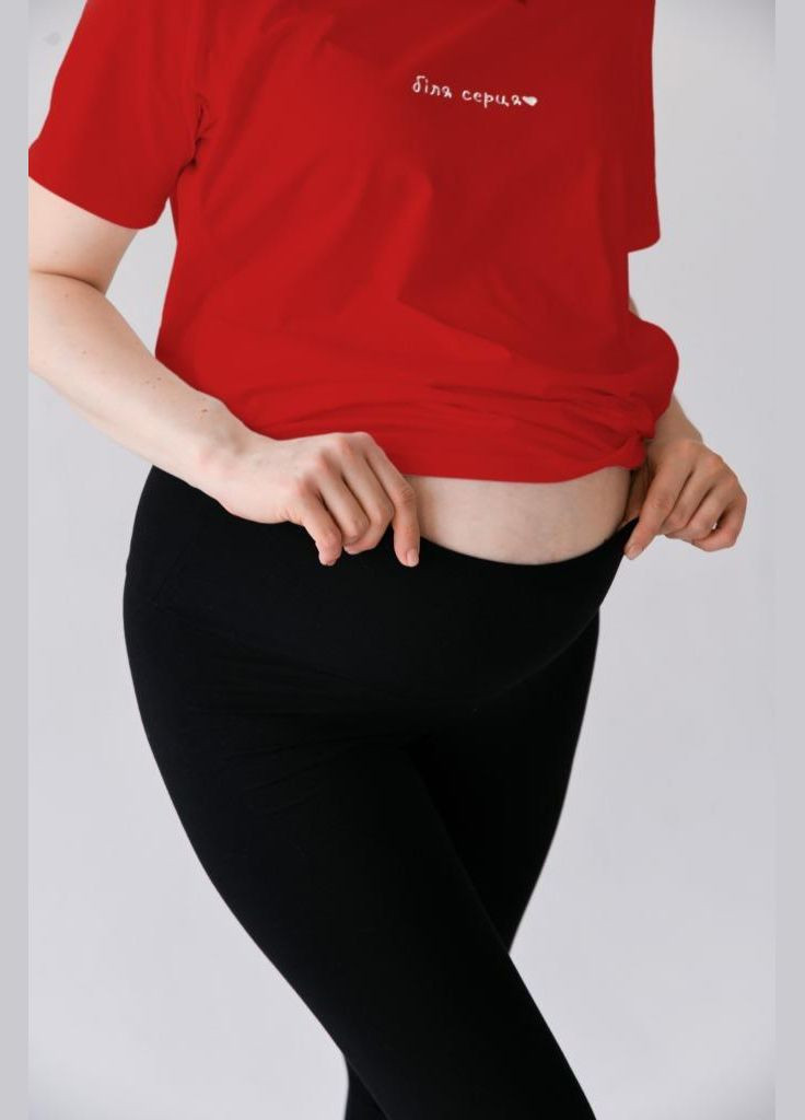 Червона легка футболка для вагітних та годуючих з якісного бавовняного матеріалу Мамин Дім