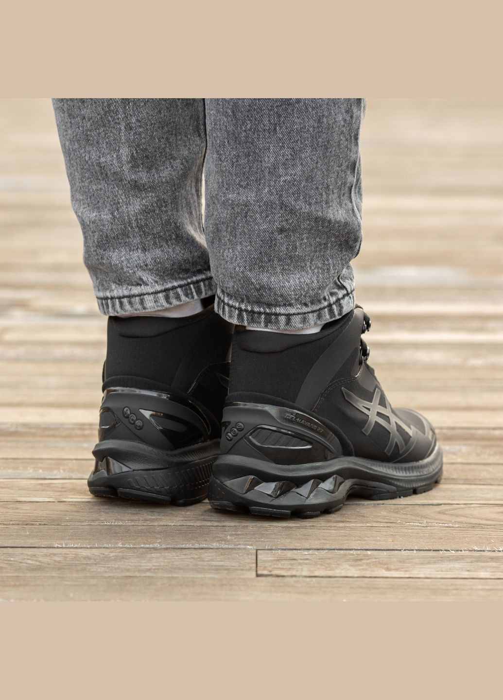 Черные зимние кроссовки зимние мужские asics gel-kayano 27 boot winter black gore-tex | асикс гель-каяно 27 черные No Brand