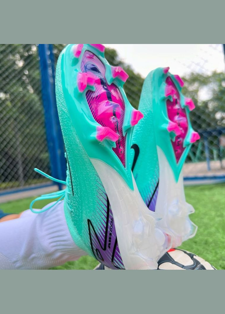 Бирюзовые бутсы футбольные air zoom mercurial vapor 16 fg No Brand