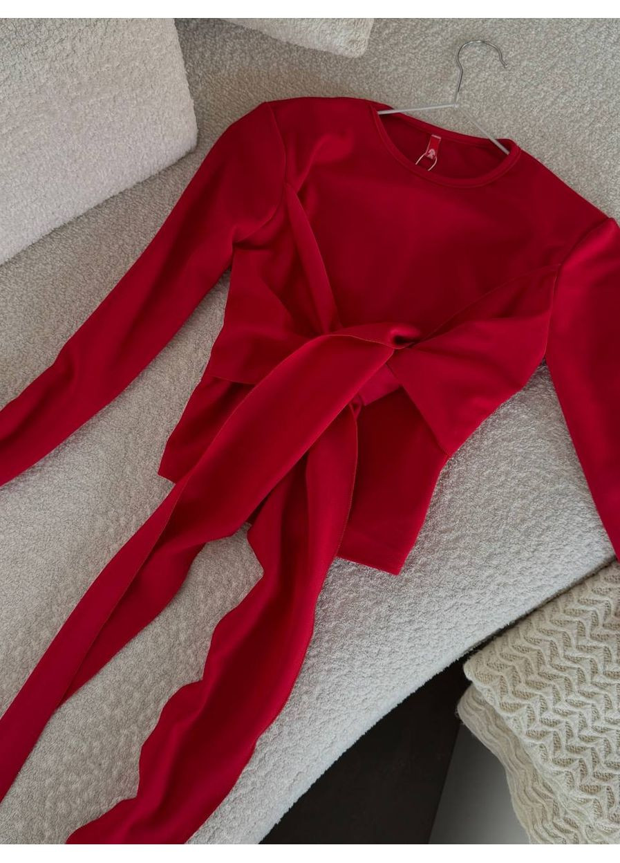 Трендовый лонгслив с акцентным бра No Brand С824/825-1525/1 (351856857)