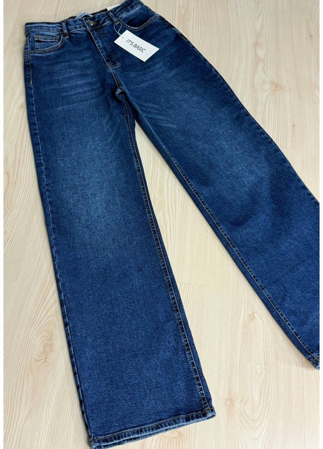 Джинси жіночі 3421-2 straight fit прямі стрейчеві сині Its Basic - (358786692)