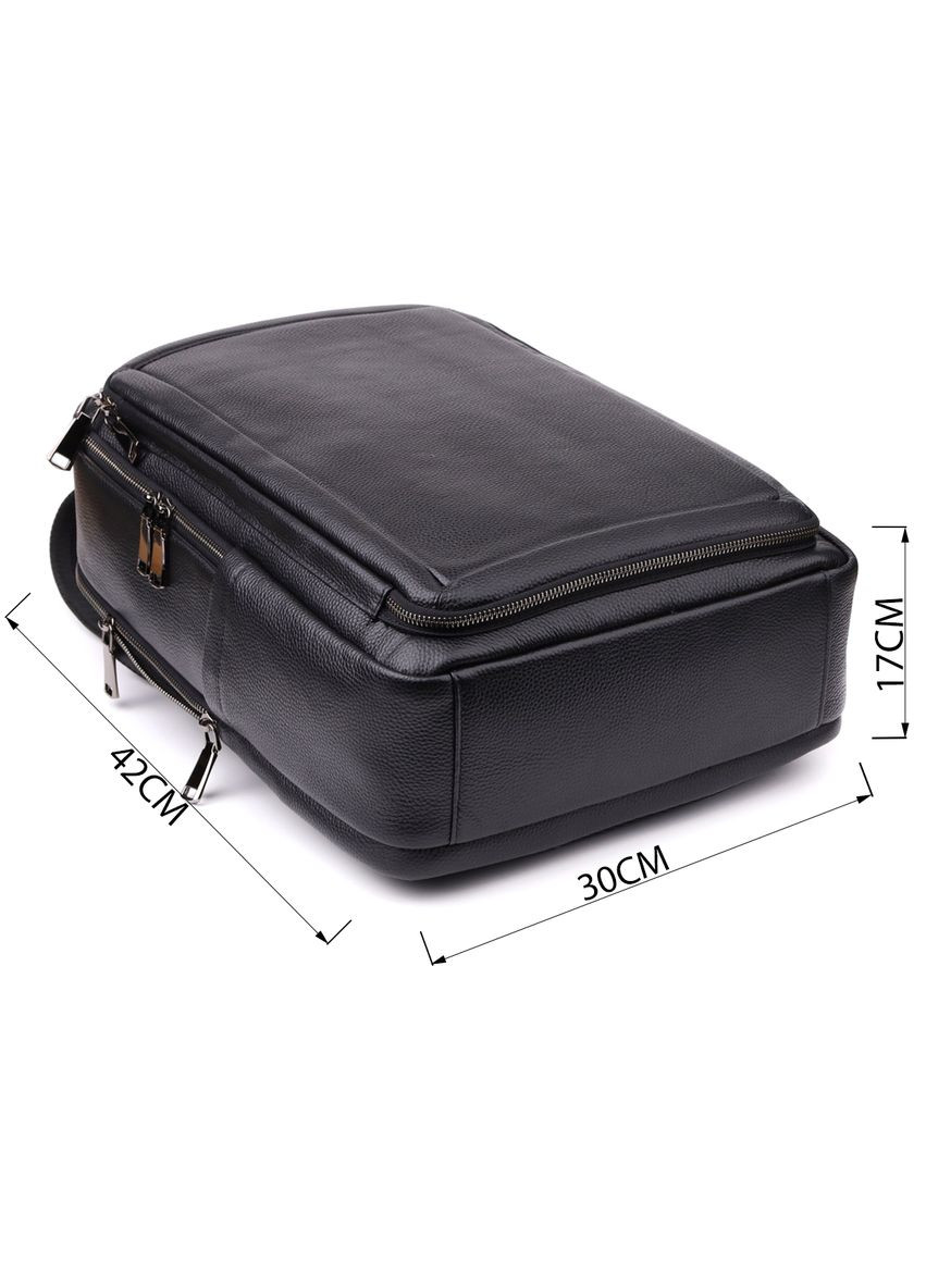 Багатофункціональний рюкзак із натуральної шкіри з ортопедичною спинкою Vintage чорний No Brand (352167690)