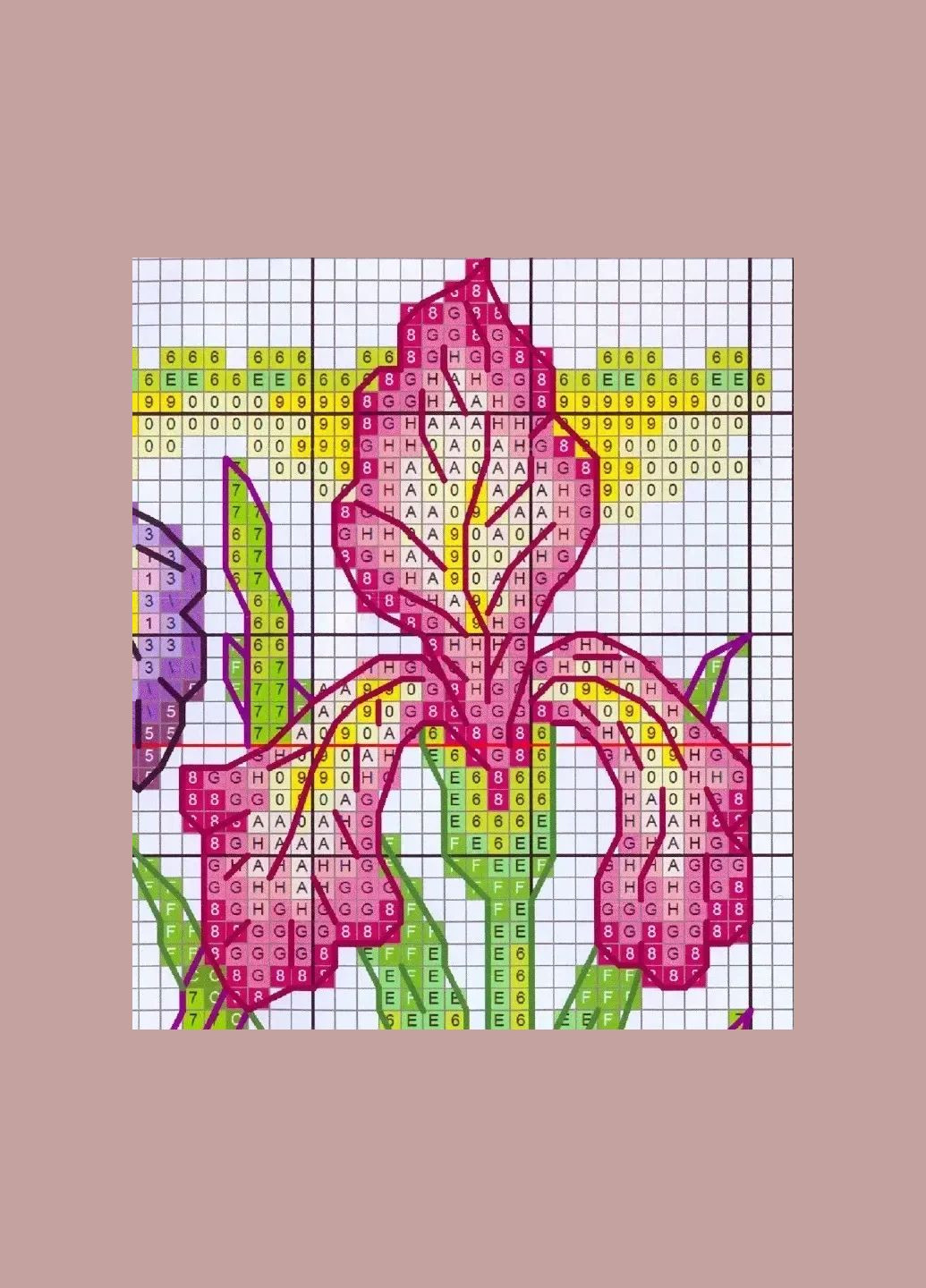 Набір для вишивання за нанесеною на канву схемою "Gorgeous iris". AIDA 14CT printed 20*14 см Joy Sunday (313613197)