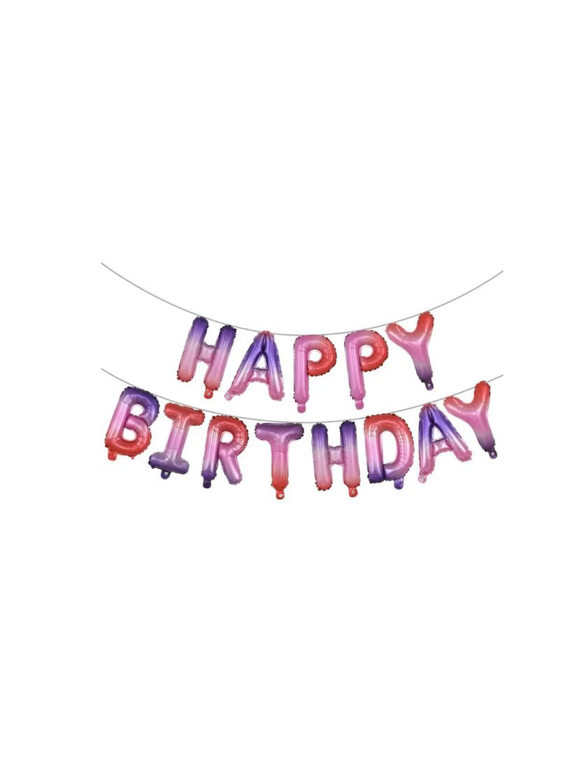 Кулі Happy birthday фольговані 16 дюймів різнобарвний Jannet кулька (336904456)