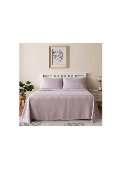Евро комплект Постельного белья Страйп Сатин Soft Lilac 200х220 SPе-4 Vital-Textile (367087223)