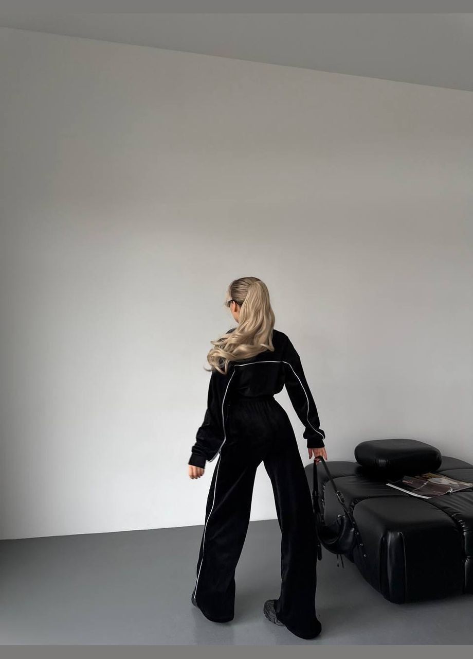 Жіночий спортивний костюм укорочений бомбер та штани вільного крою MonCher (334256856)