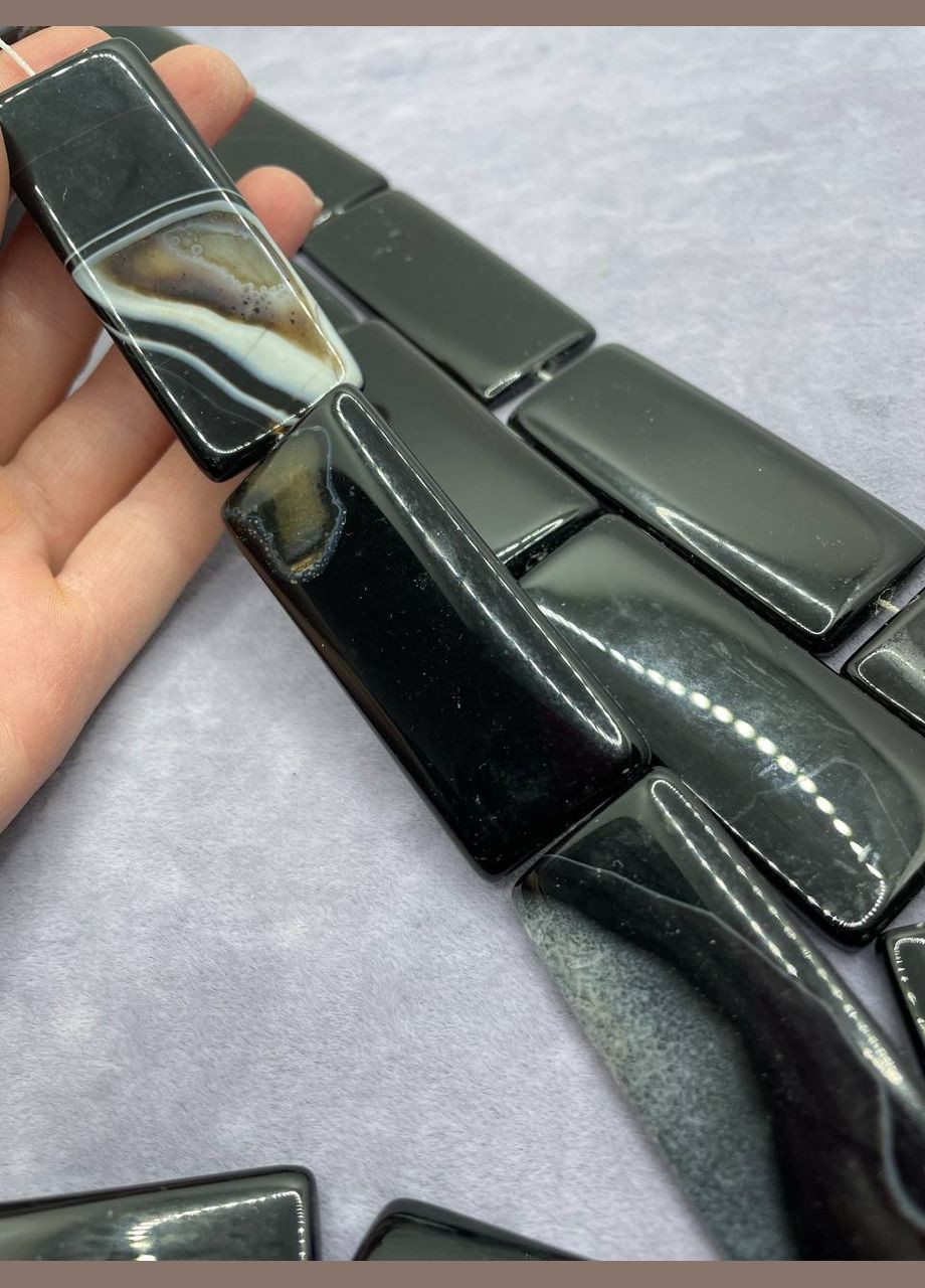 Агат на нитке без замка 60*26 мм 40 см черный No Brand (312534485)