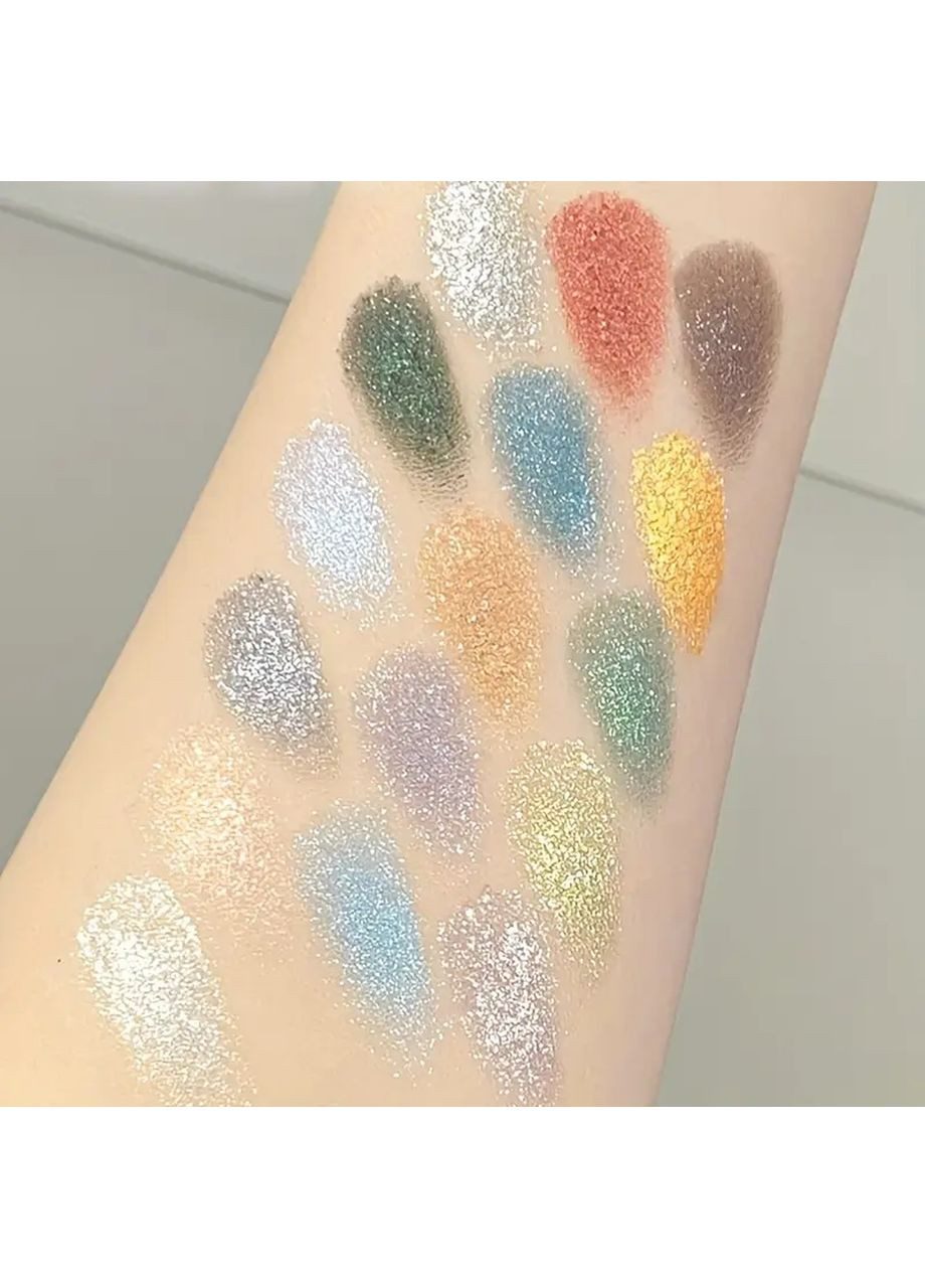 Палетка сяючих тіней для повік Dikaly Emerald, 16 кольорів з дзеркалом China (368707002)