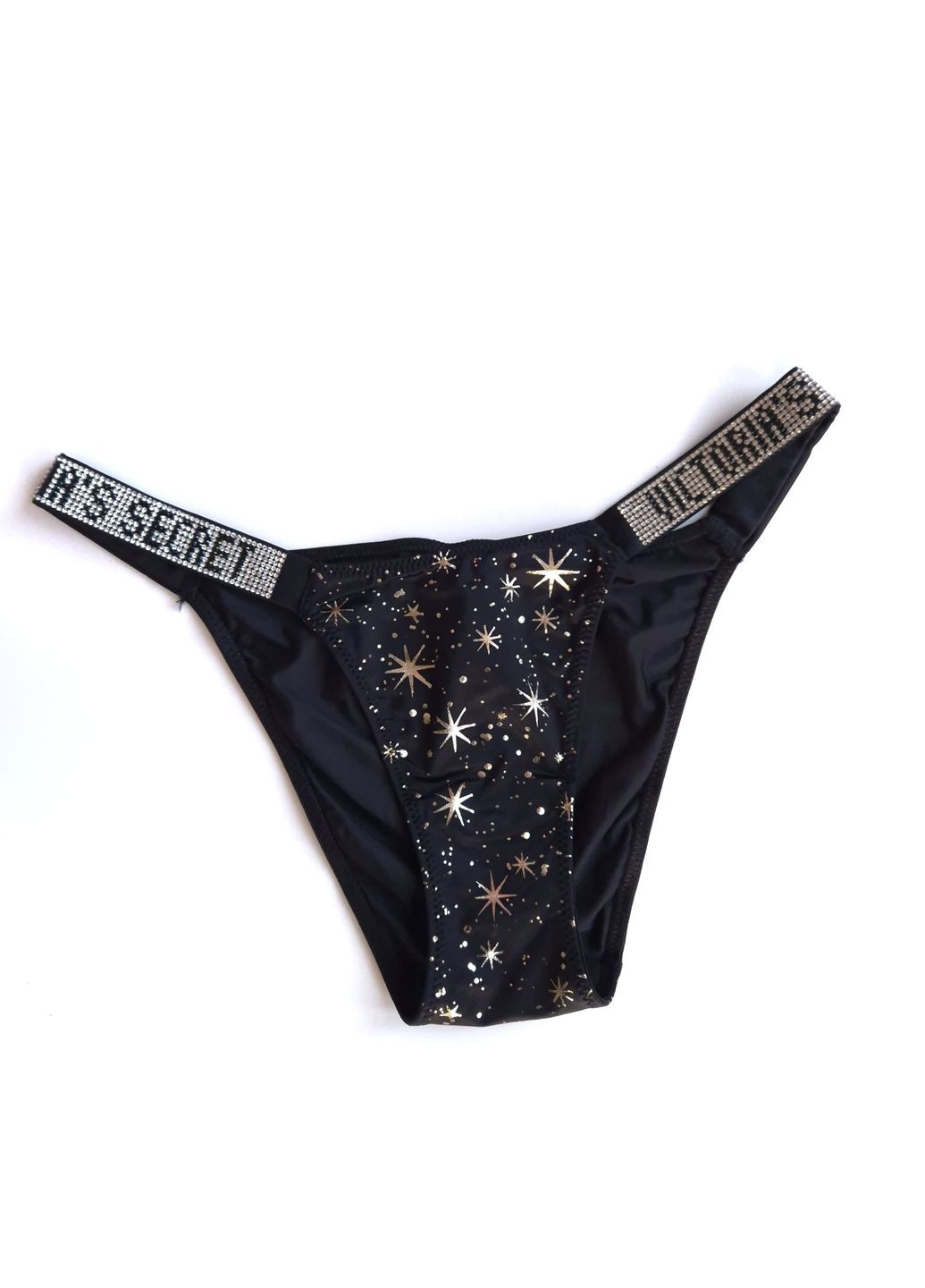 Трусики женские с золотистыми звездами и стразами Victoria's Secret (324069345)
