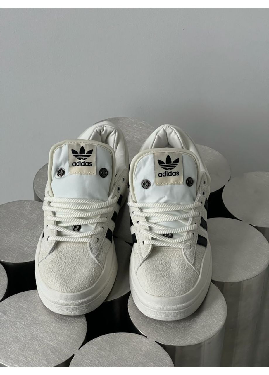 Білі Осінні кросівки чоловічі adidas campus x bad banny white адідас кампус No Brand