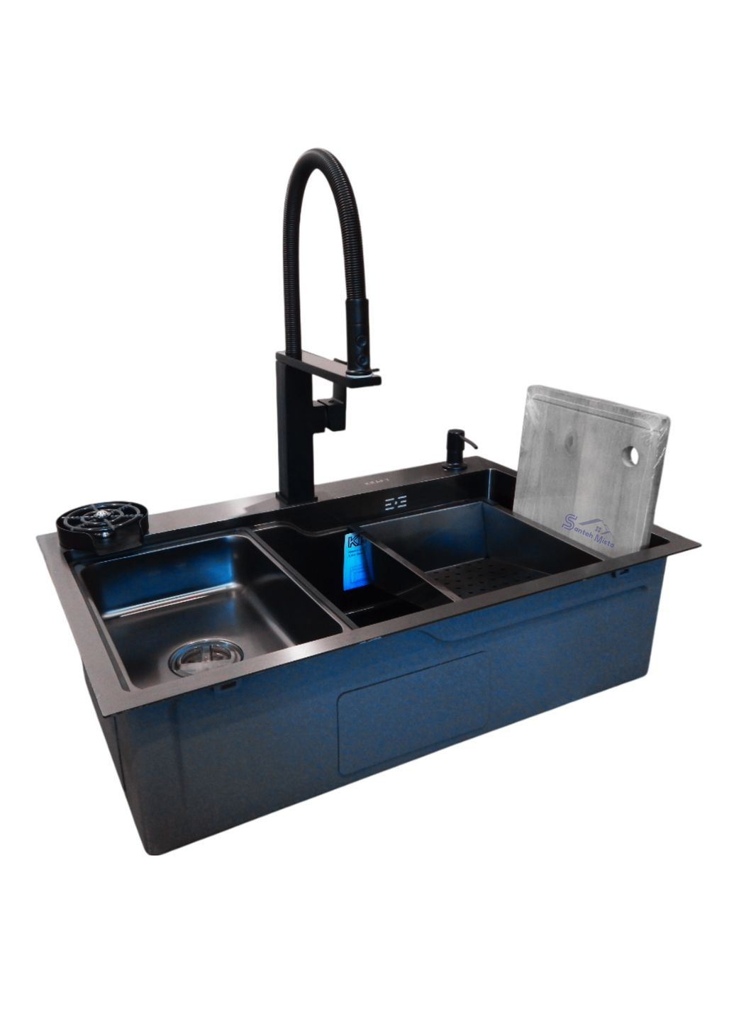 Кухонна мийка 4-в-1 (комплект) HM 7546 NANO BLACK Kraft (347324524)