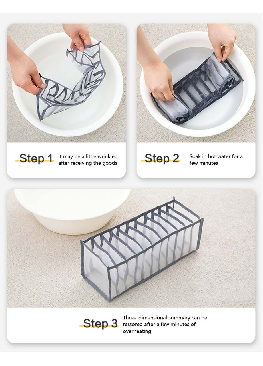 Набор органайзеров для белья Nylon mesh 3 шт. Серый No Brand (337347217)