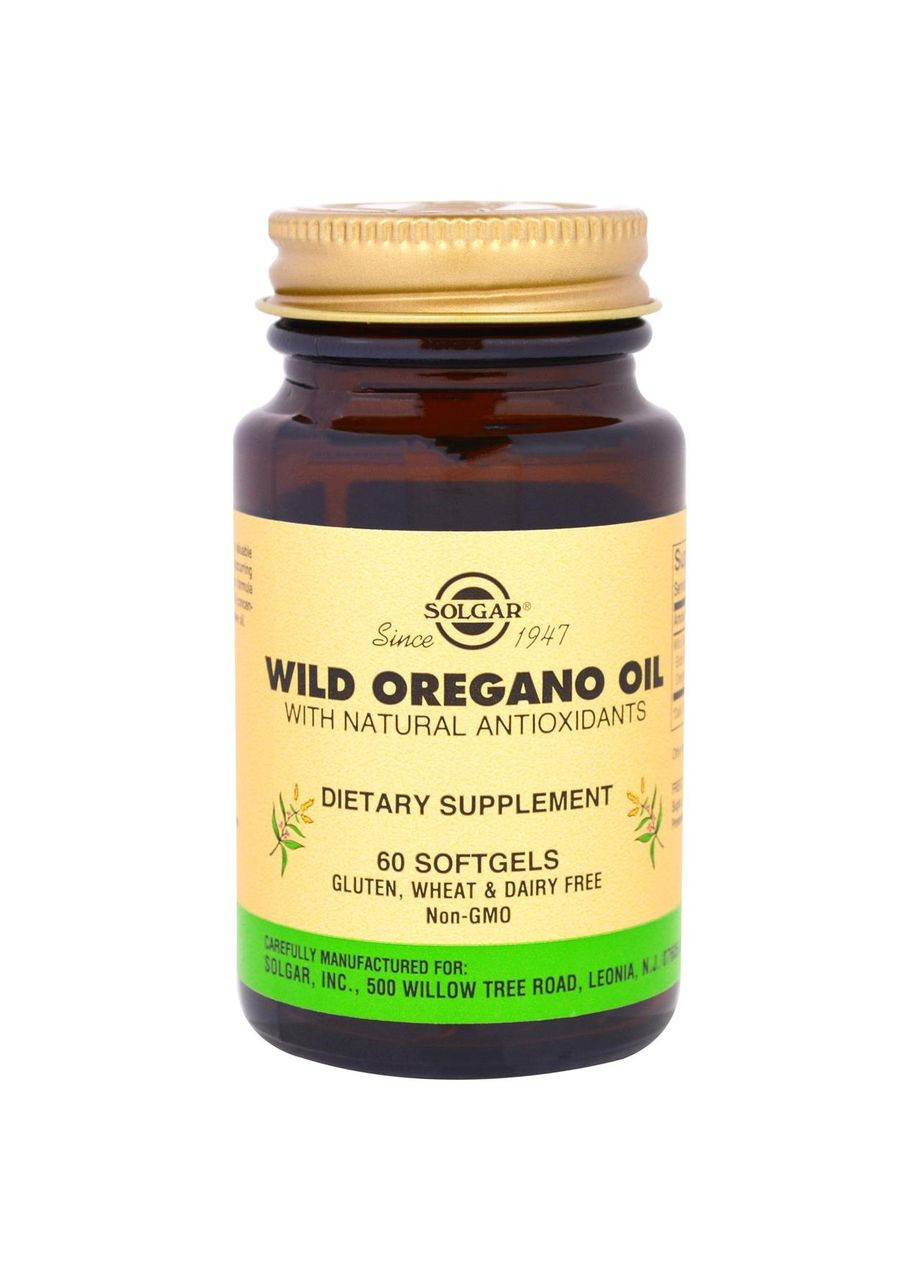 Масло орегано (Wild Oregano Oil), 60 капсул Solgar (364311342)