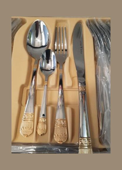 Набір столових приладів Bachmayer BM-7883 з 72 предметів у подарунковій валізі на 12 персон ложки, виделки (вилки), ножі No Brand (317045218)