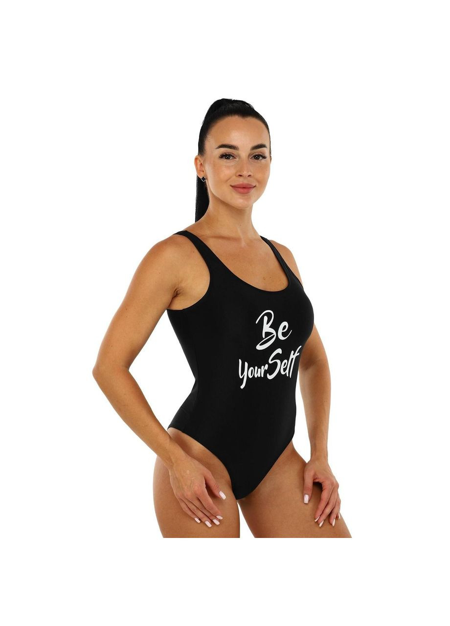 Чорний літній купальник для плавання злитий жіночий pl-2453 чорний SP-Sport