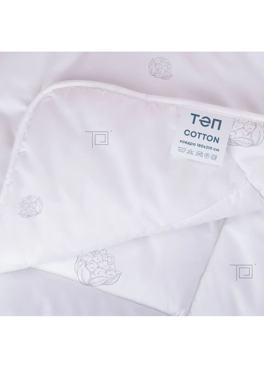 Всесезонна полуторна ковдра з бавовняним волокном 150*210 см, 350 гр/м2 гіпоалергенна Біла (11880150210) ТЕП (362537563)
