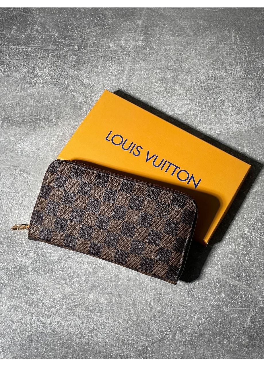 Кошелек коричневий бумажник женский Louis Vuitton Wallet Zippy Brown LV Луи Витон портмоне No Brand (360890545)