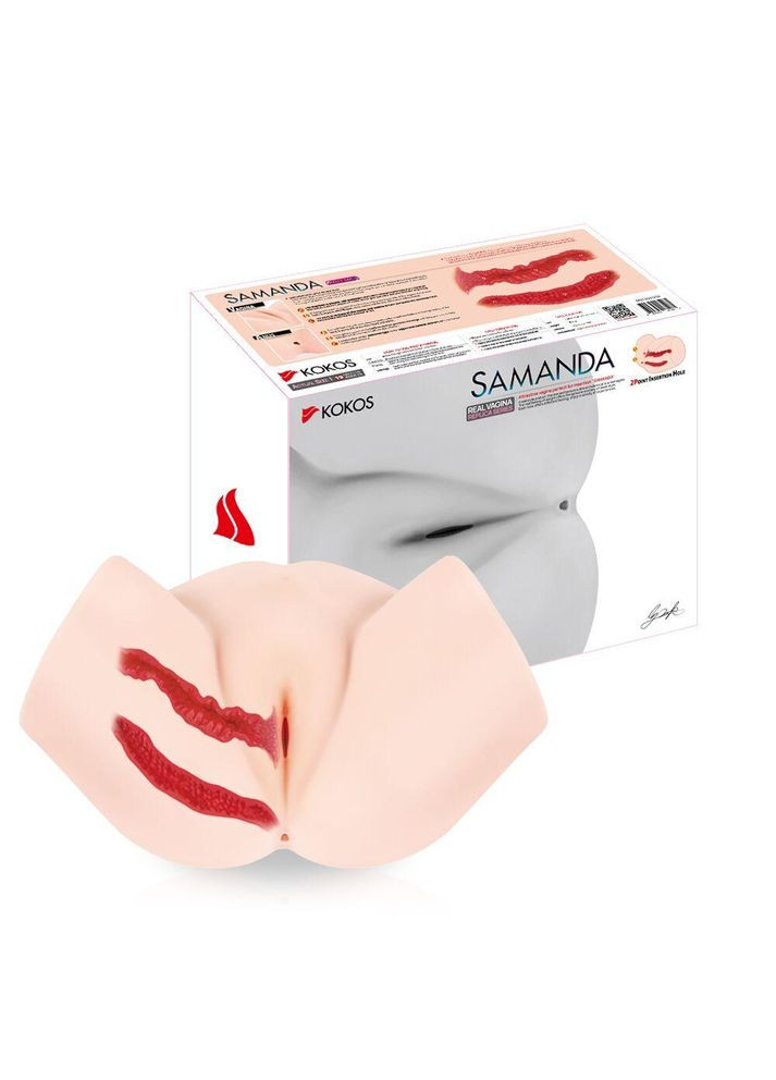 Мастурбатор-напівторс Samanda, два входи: вагіна та полиця Kokos (328962447)