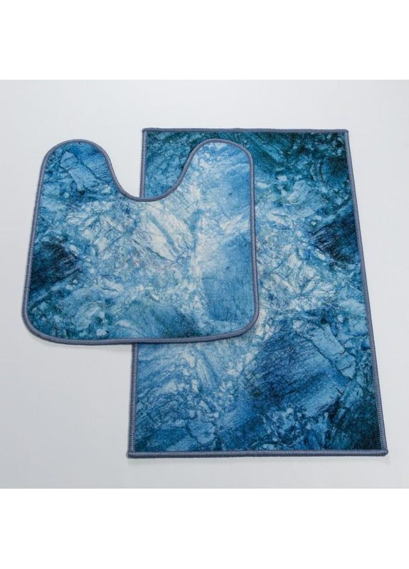 Набір килимків для ванної кімнати та туалету Print 206-2 синій No Brand (364969199)