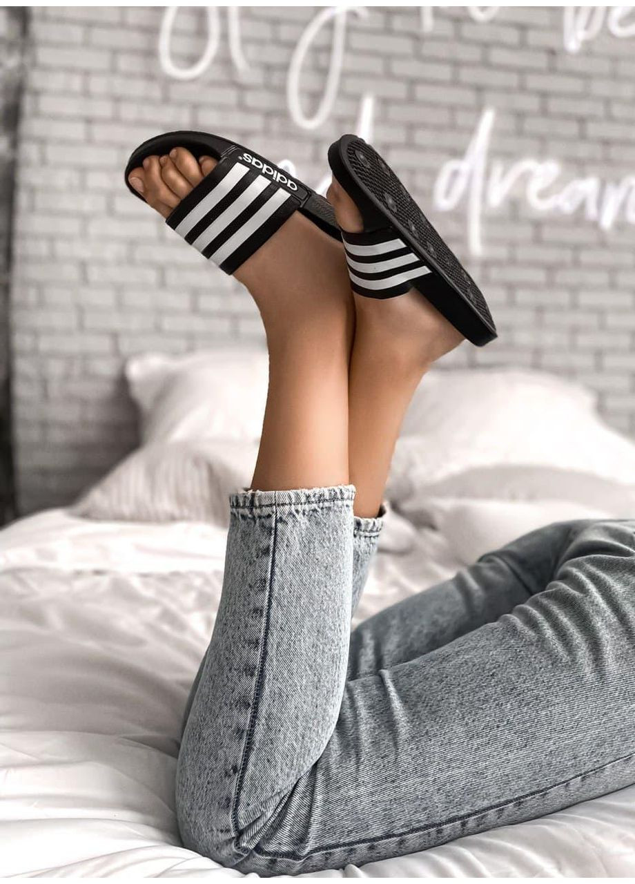 КРОСІВКИ ЖІНОЧІ ADIDAS BLACK WHITE 5 АДІДАС No Brand чорні демісезони (369387227)