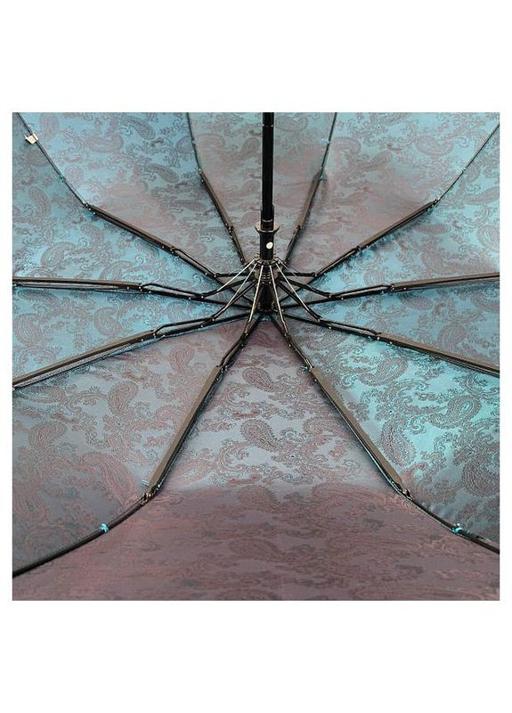 Бірюзова парасолька напівавтомат жіноча m524 жакардова на 10 спиць бірюзовий Bellissimo середня (297201901)