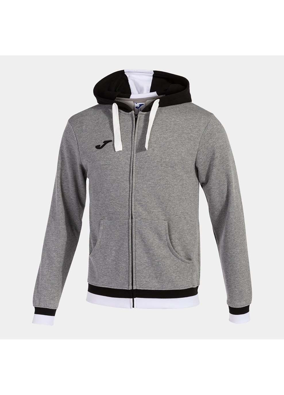 Чоловіча спортивна кофта CONFORT II ZIP-UP HOODIE MELANGE сірий,чорний Joma (333959678)