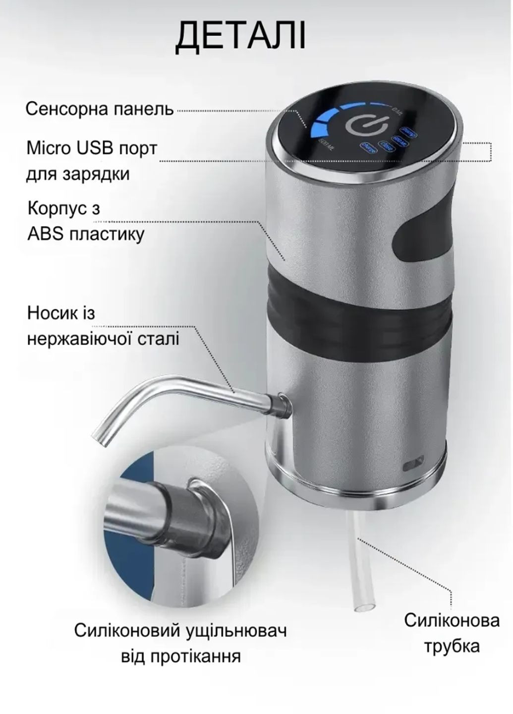 Автоматический насос для питьевой воды XL-129 электрический насос для бутылей с сенсорным управлением. VTech (325700019)
