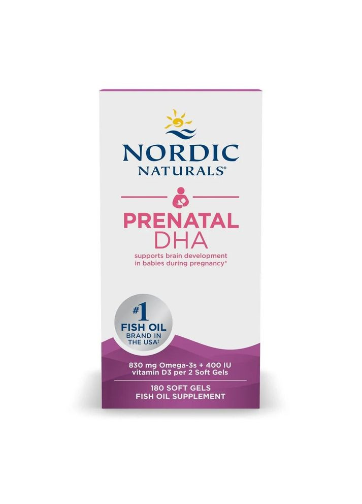 Жирні кислоти Prenatal DHA, 180 капсул Nordic Naturals (334707957)