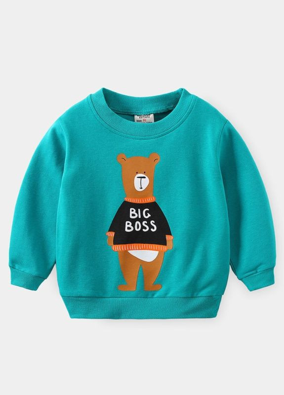 Qoopixie світшот дитячий з малюнками ( ) (9694) синій бавовна