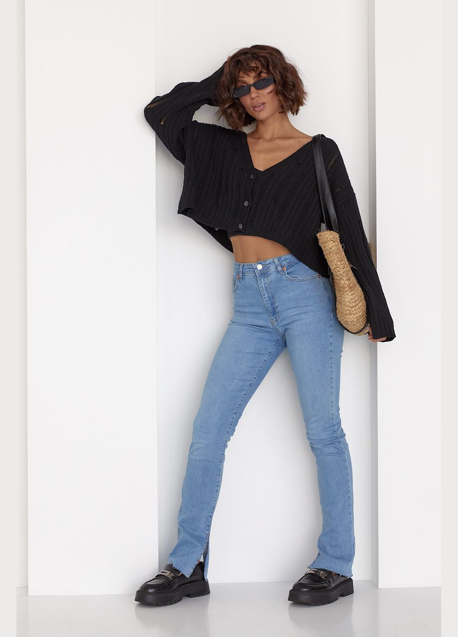 Жіночі джинси skinny з розрізами 096 Lurex - (292252971)
