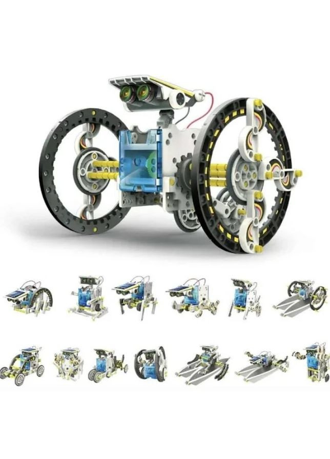 Іграшка робот-конструктор із сонячною панеллю та моторчиком Robot Kit 14 в 1 (2079364884) Solar (328261707)