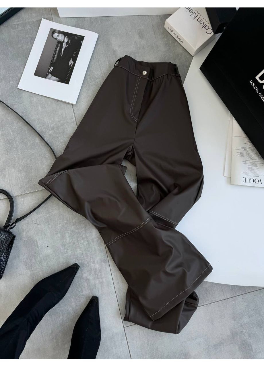 Женские брюки-клеш из искусственной кожи Україна (354693341)