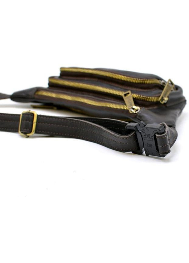 Сумка чоловіча на пояс через плече з натуральної шкіри середня Коричневий 35326 TARWA (333594234)