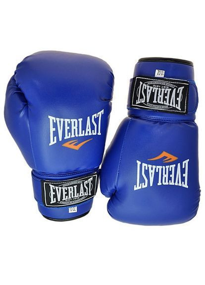 Боксерські рукавички 12 унцій (12 oz) сині, рукавиці для боксу EVDX380 Everlast Fitness (362947375)