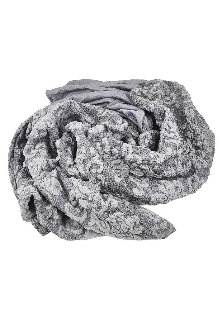 Чехол на стул универсальный жаккардовый светло-серый (A-025059) Love You (324445195)