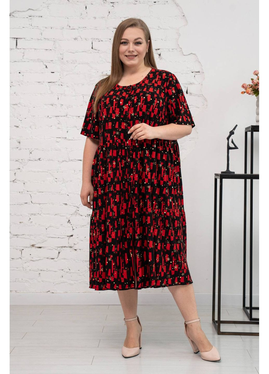 Червона повсякденний трикотажне літнє плаття міа червоне Tatiana