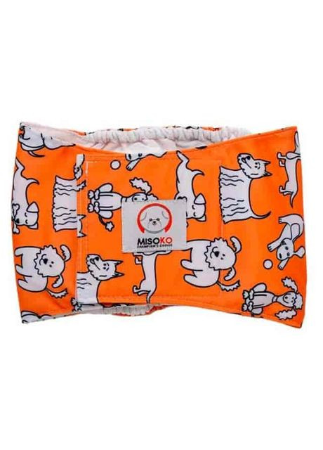 Подгузник многоразовый для собаккобелей размер L (оранжевые щенки) 634187 Misoko&Co (278309969)