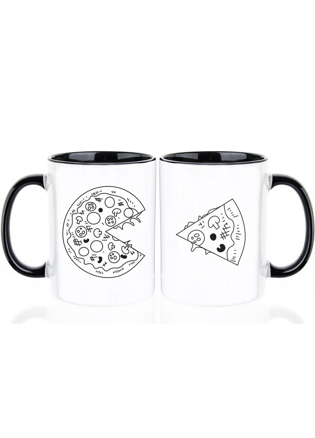 Парні чашки, 330 мл, Піца та шматочок від піци No Brand (301135162)