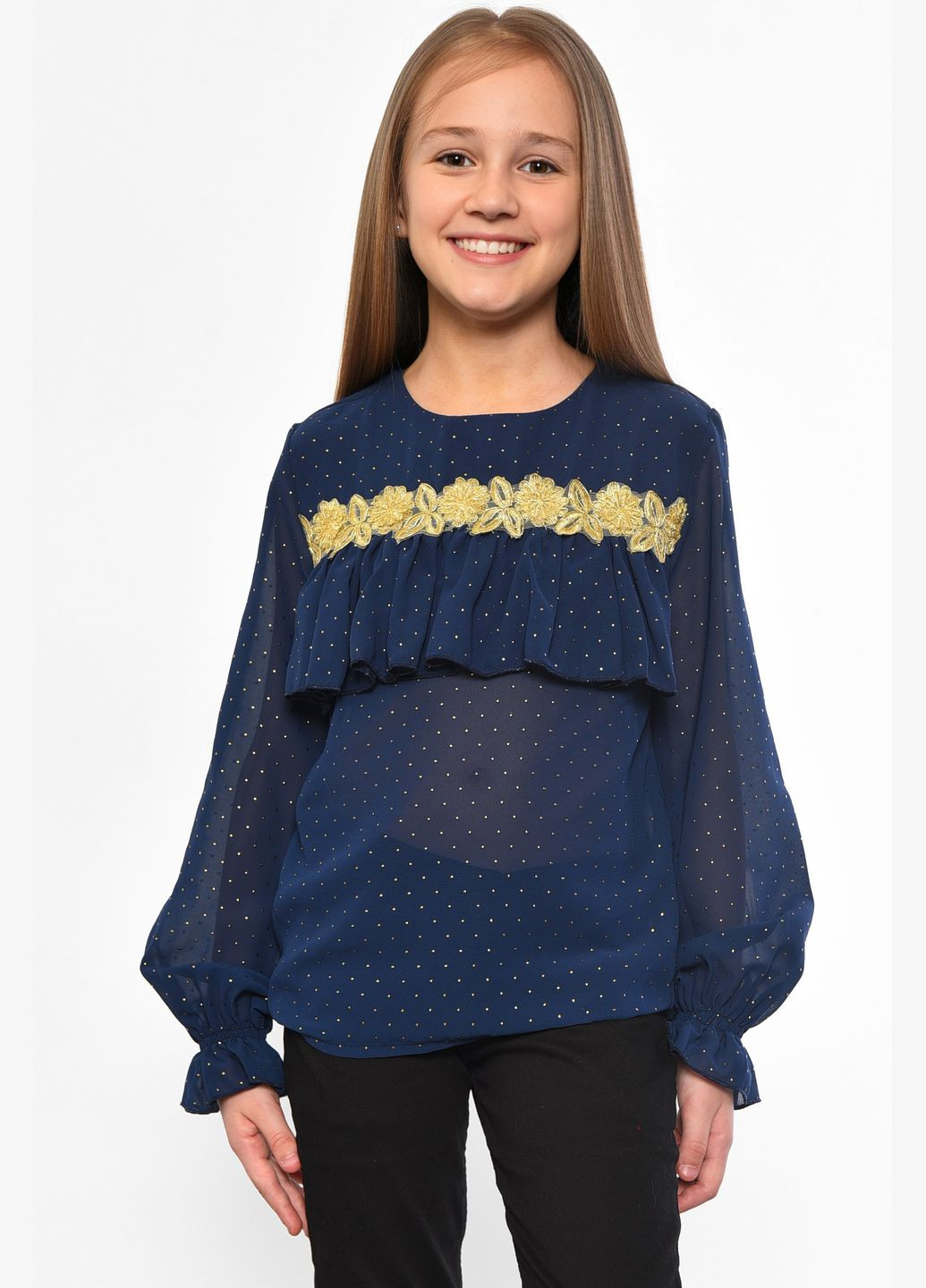 Блуза дитяча для дівчинки темно-синього кольору Let's Shop (297829256)